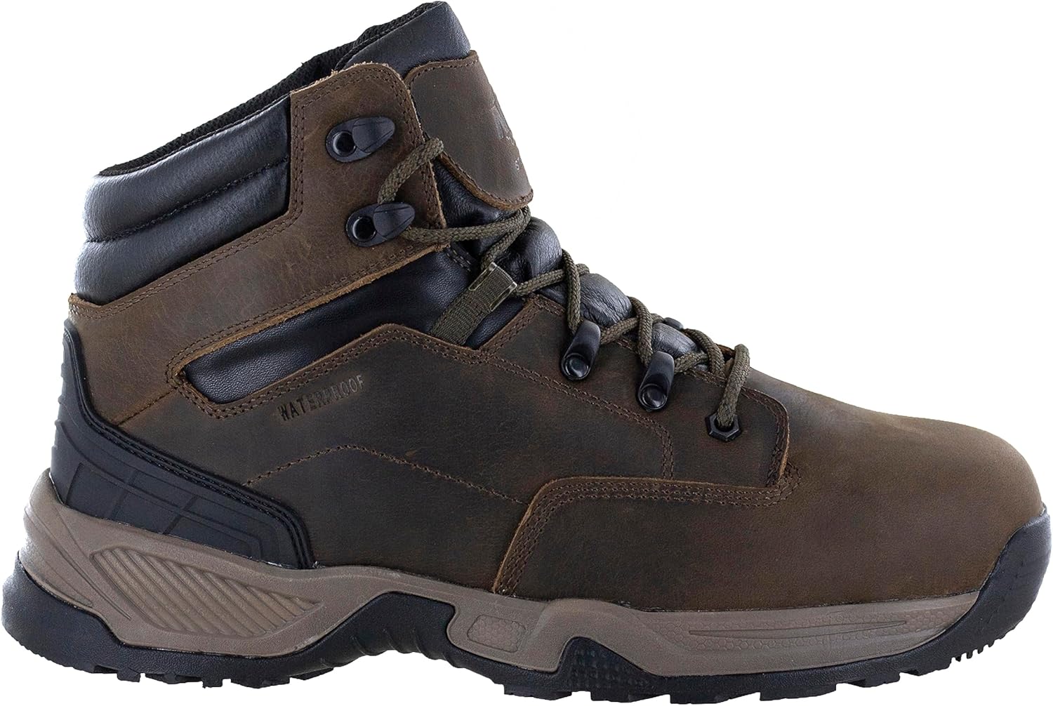 Мужские ботинки Northside Mens Garner Mid CT с композитным носком, водонепроницаемые - защита от электрических рисков, устойчивость к маслу и скольжению, стелька с эффектом памяти - верх из цельной кожи с межподошвой EVA, коричневый — фото 2