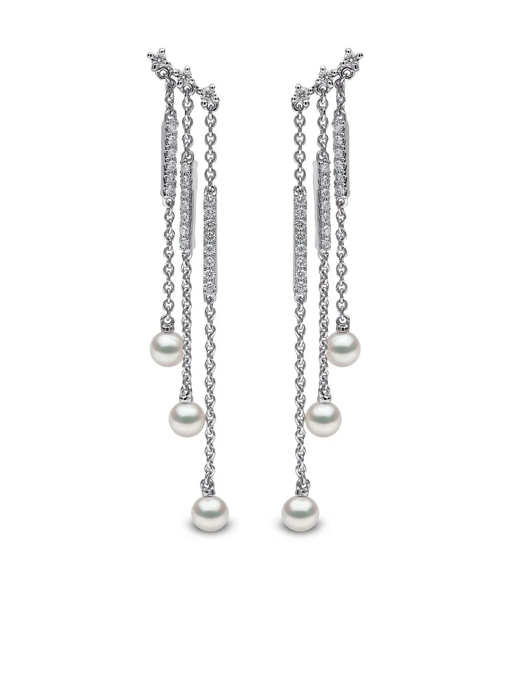

Серьги Sleek Akoya из белого золота с жемчугом и бриллиантами Yoko London, серебяный