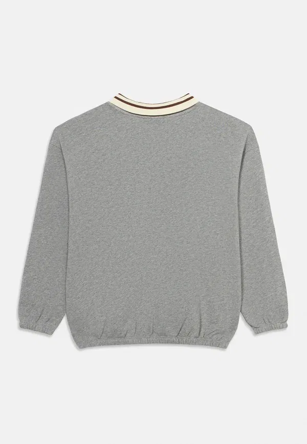 Толстовка Panther patch piping collar sweatshirt Mini Rodini, серый меланж — фото 2