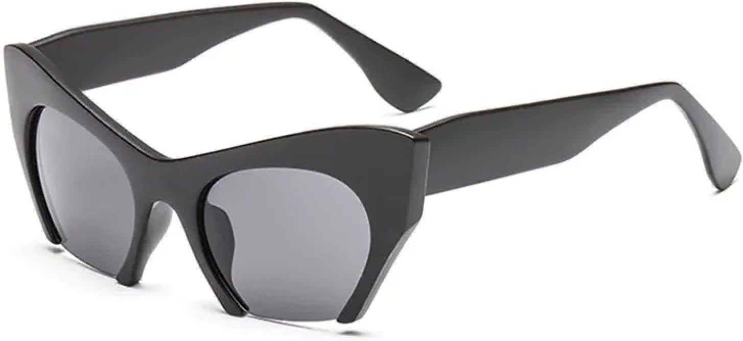 

Классические женские солнцезащитные очки «кошачий глаз» в стиле ретро, ​​полуободковая оправа, двухцветная градиентная оправа, защита от УФ-излучения UV400 HHZZYVY, Matte Black Grey