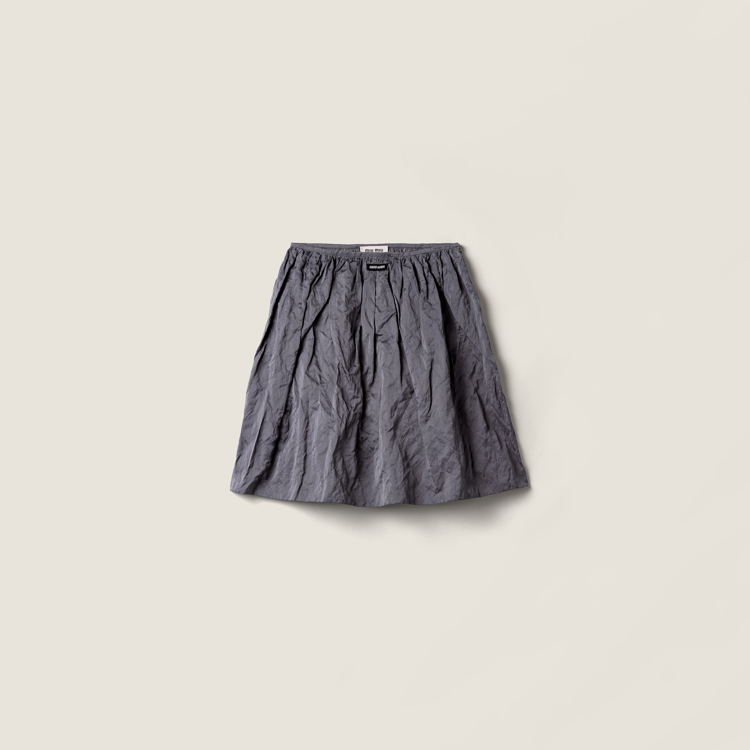 

Юбка из дюшеса MIU MIU, железно-серый