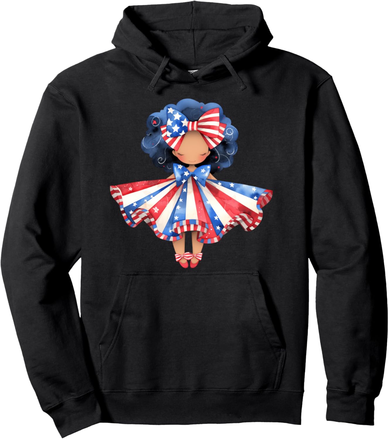 

Детская толстовка с изображением американского флага и патриотической символикой ко Дню независимости США для чернокожих девочек Black Girl 4Th Of July Tees Nyc