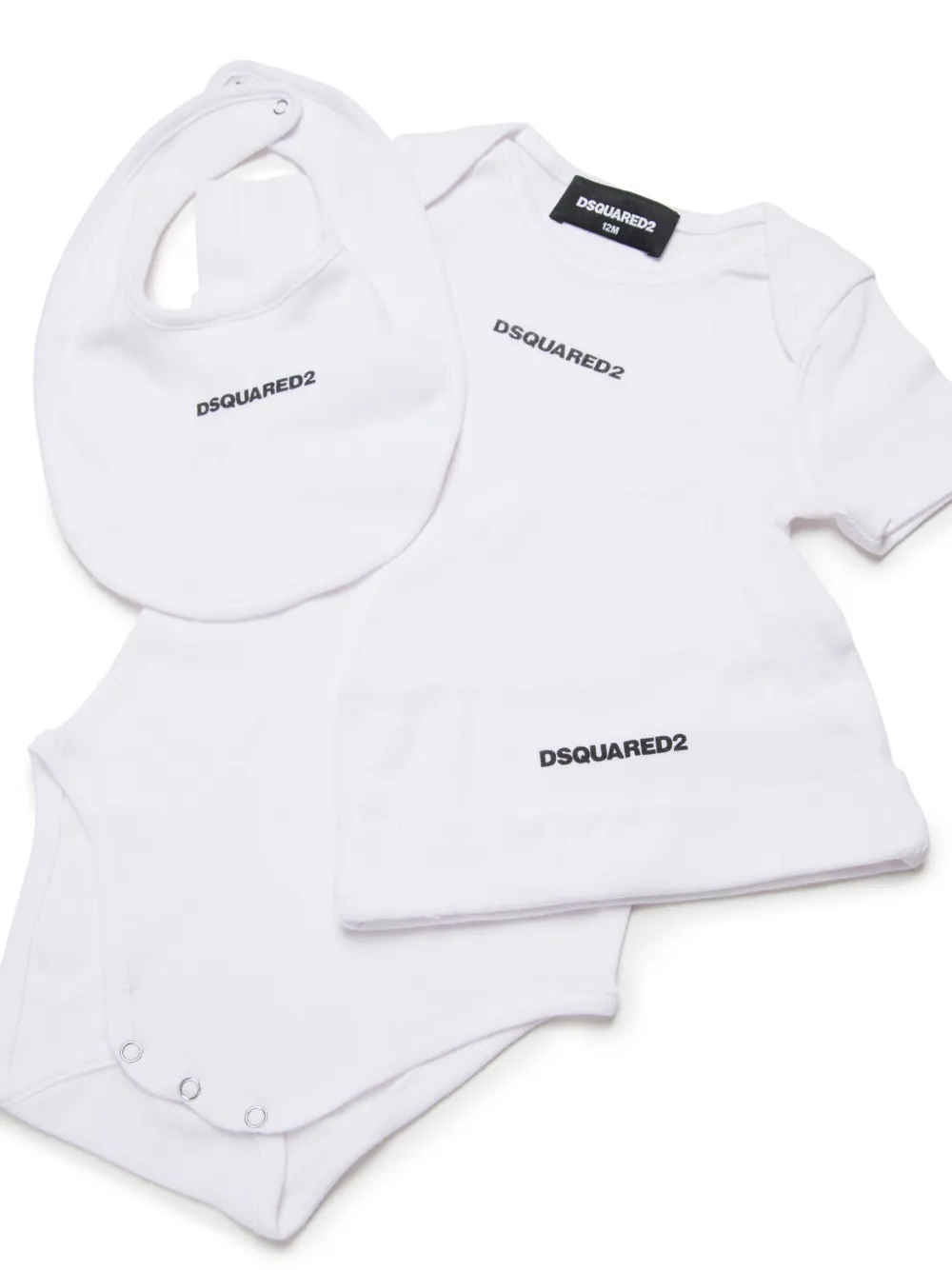 Комплект из комбинезона, шапки и нагрудника DSQUARED2 KIDS, белый — фото 3