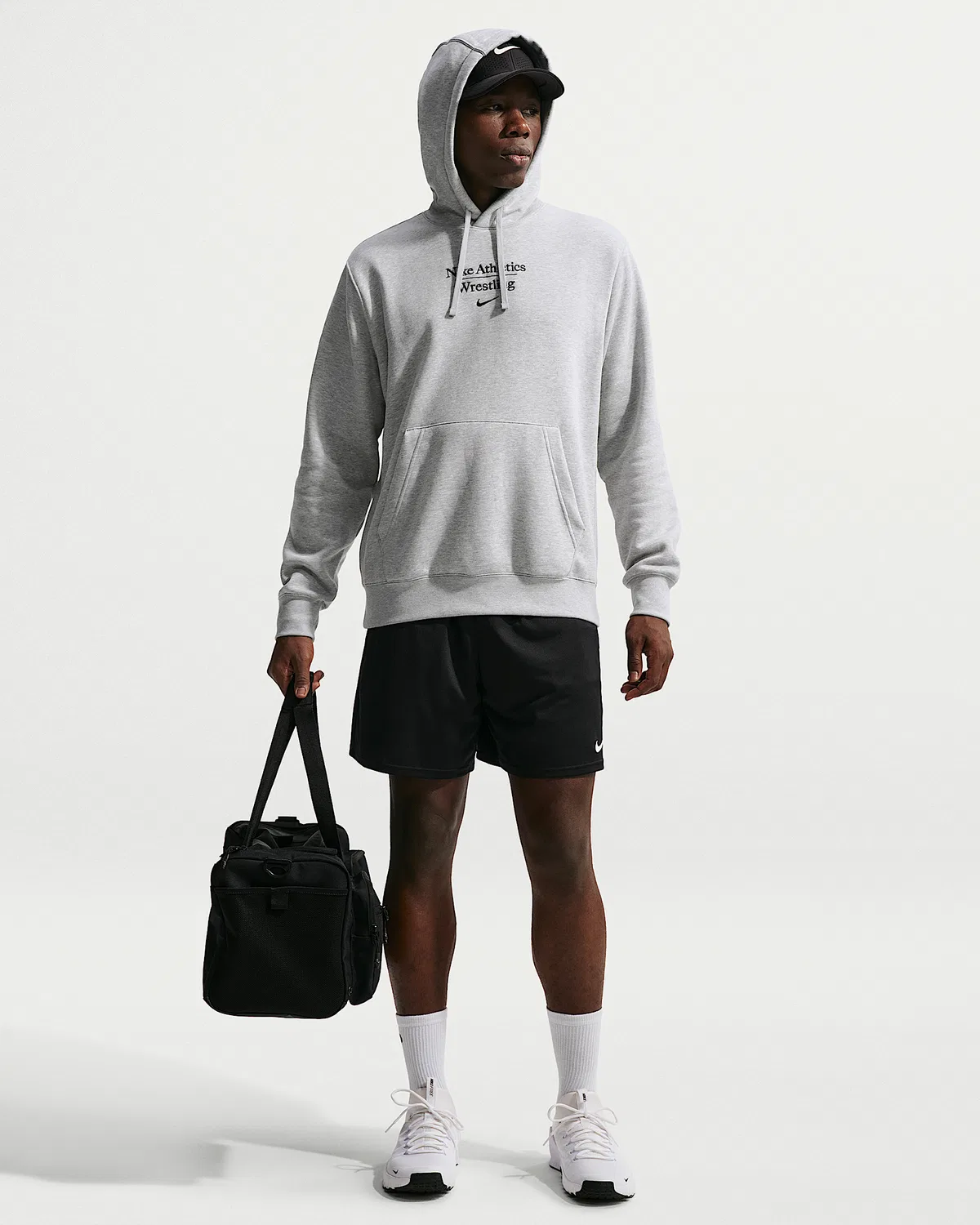 Мужская толстовка с капюшоном Nike для борьбы, Dark Grey Heather — фото 4