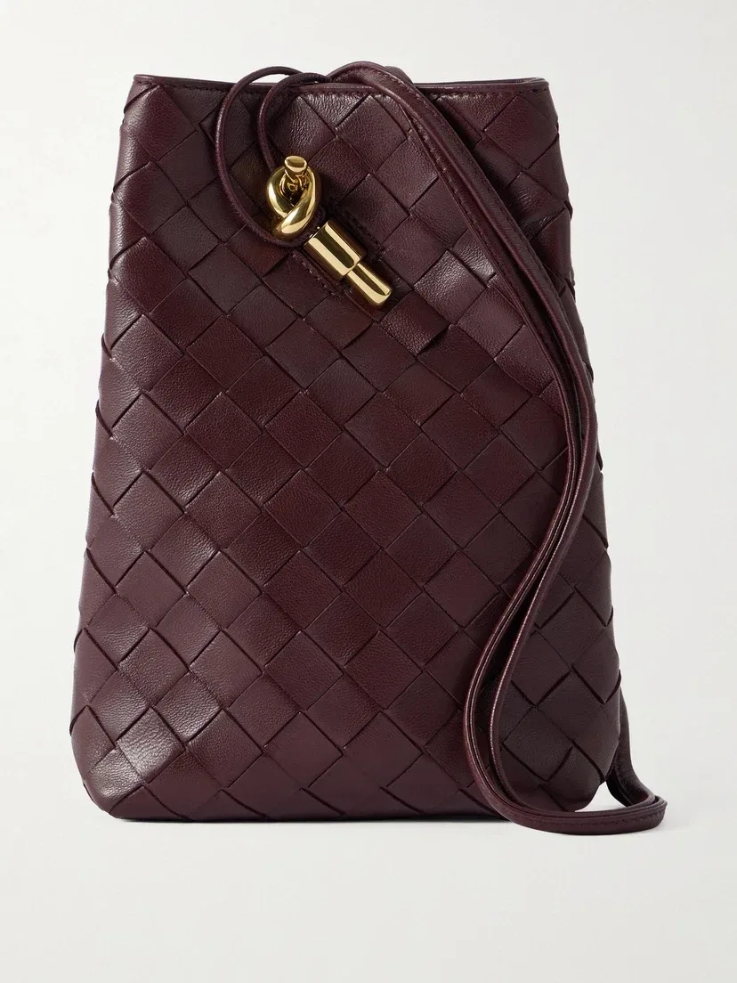 Кожаный чехол для телефона Andiamo Intrecciato BOTTEGA VENETA, красный