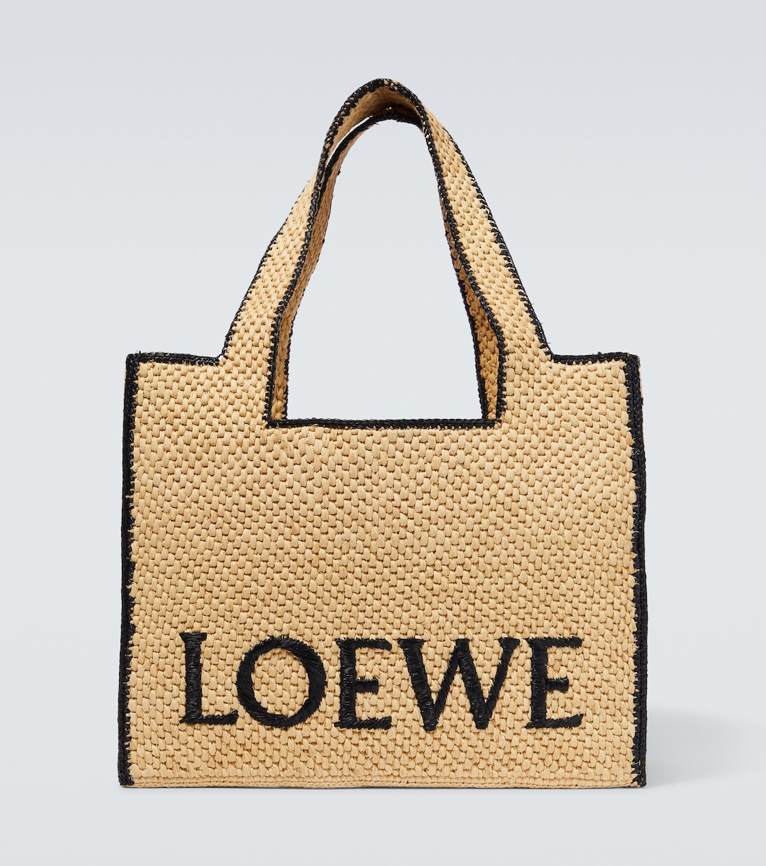 

Slit Tote Большая сумка-тоут из рафии Loewe, бежевый