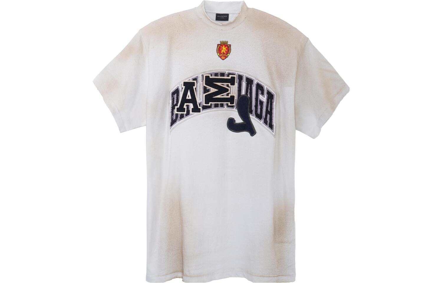 

Футболка оверсайз скейтерская Balenciaga, бежевая