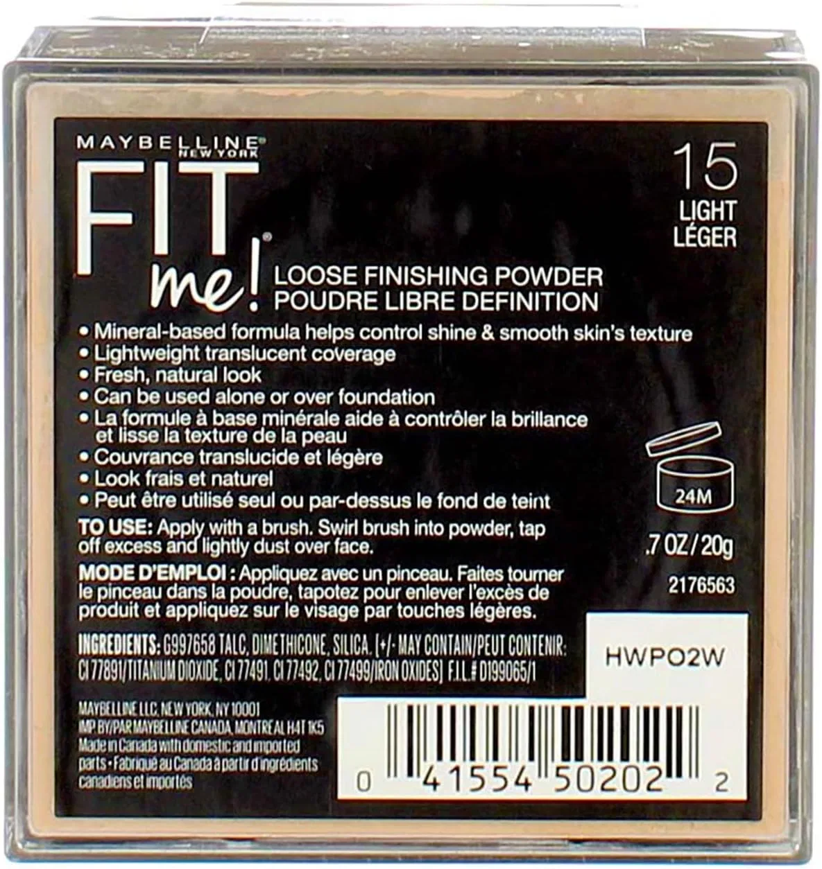 Пудра рассыпчатая Maybelline Fit Me Light 15, 0.7 унции, набор 2 шт — фото 3