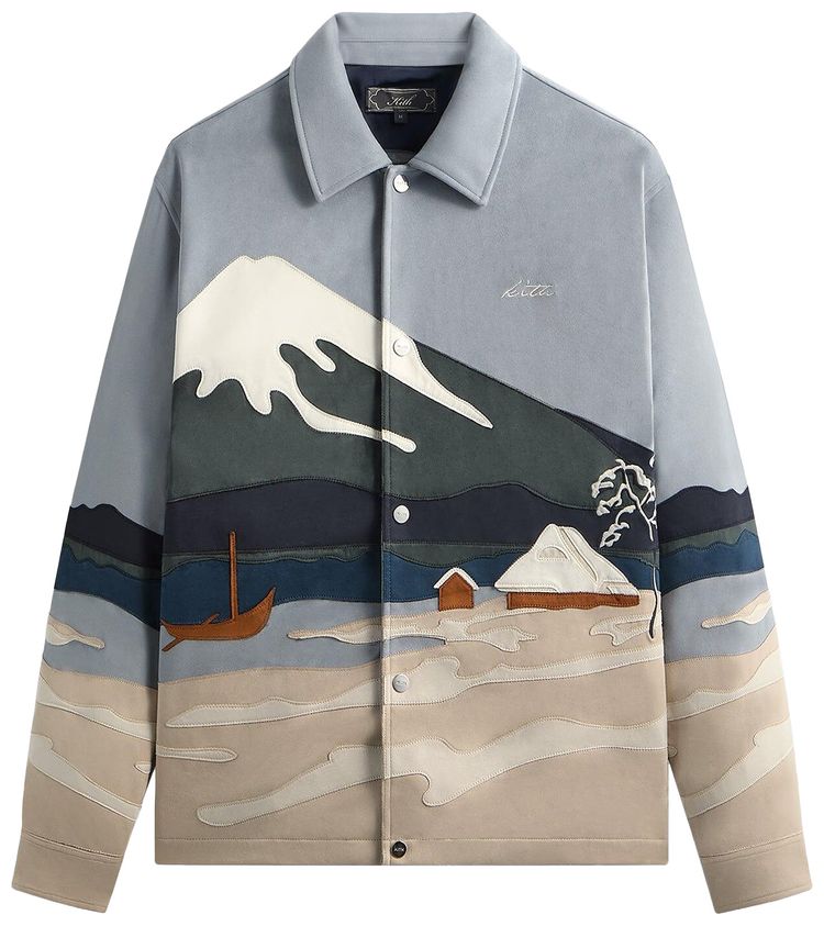 

Зимняя рубашка-рубашка Kith Scenic из микрозамши, синий