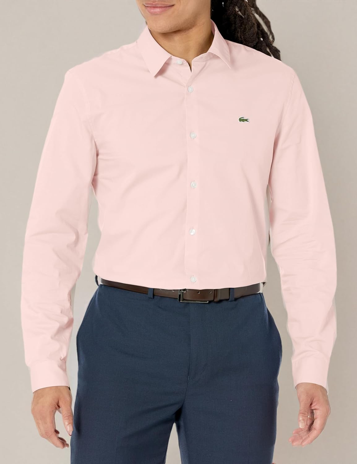 Мужская рубашка Lacoste с длинным рукавом, Slim Fit, из поплина, на пуговицах, Nidus — фото 3
