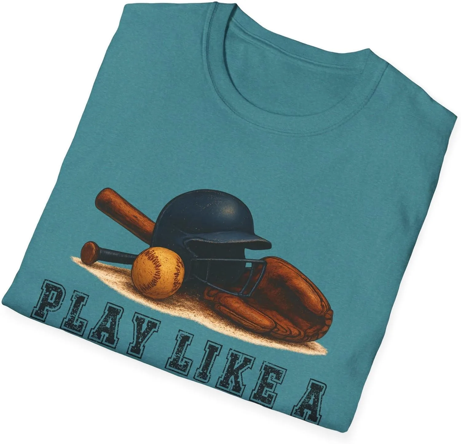 Футболка Play Like a Girl Softball Unisex Softstyle, повседневная одежда, подарок для нее, комфорт на каждый день GENERIC, синий — фото 4