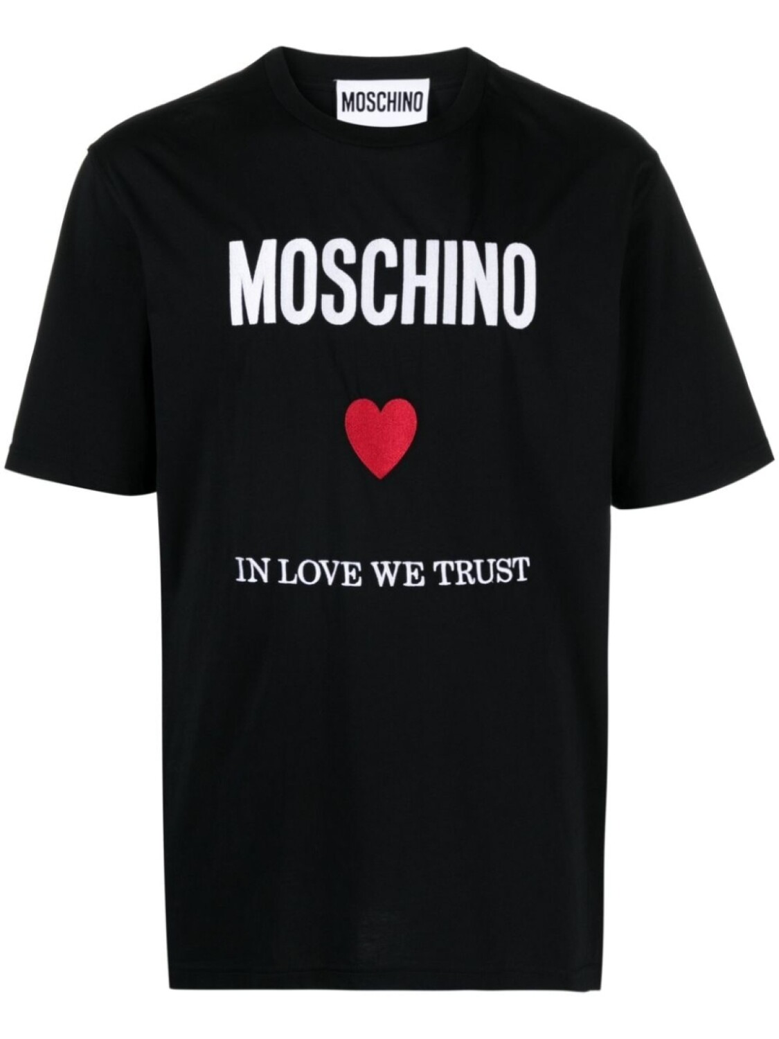 

Moschino футболка с вышитым логотипом, черный