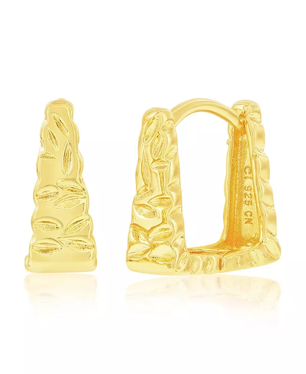 

Серьги-Кольца квадратной формы из стерлингового серебра с текстурой Simona, gold