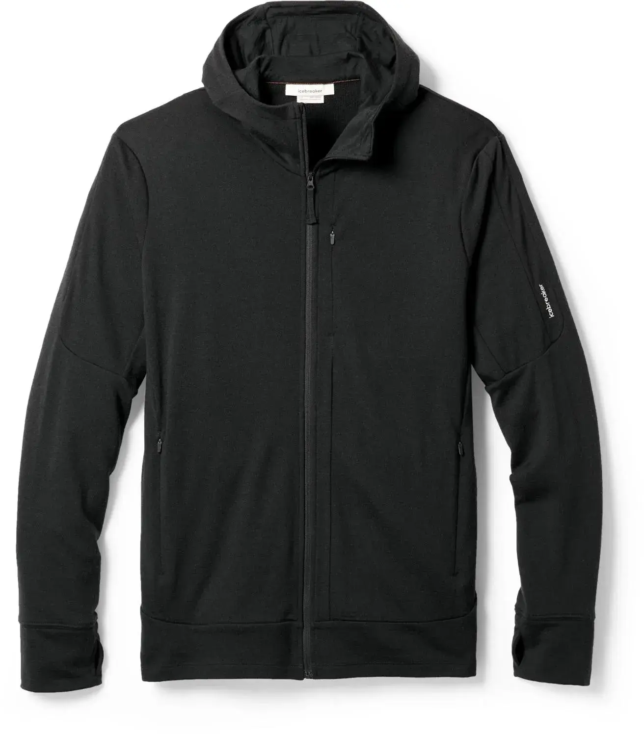 

Мериносовая молния худи с длинным рукавом Icebreaker, Black