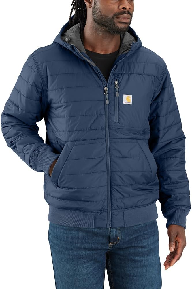 

Carhartt мужская куртка с капюшоном Rain Defender, свободного кроя, утепленная, легкая, Dark Blue