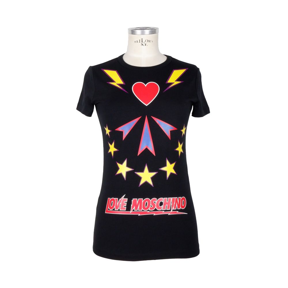 

Футболка из хлопка с принтом Chic Love Moschino LOVE MOSCHINO, черный