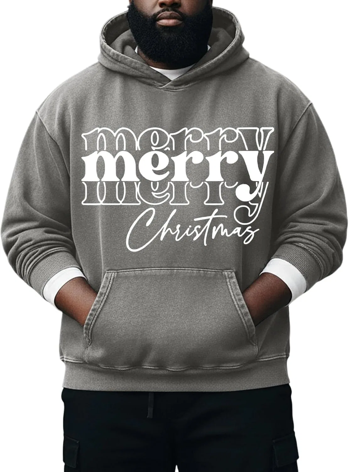 Толстовка Merry Christmas, Generic, серый