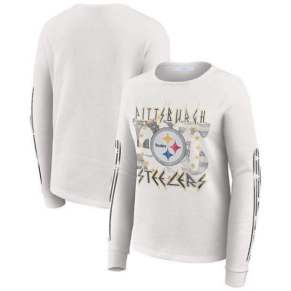 

Женская белая футболка с длинным рукавом Pittsburgh Steelers Wear By Erin Andrews, Белый, Женская белая футболка с длинным рукавом Pittsburgh Steelers Wear By Erin Andrews