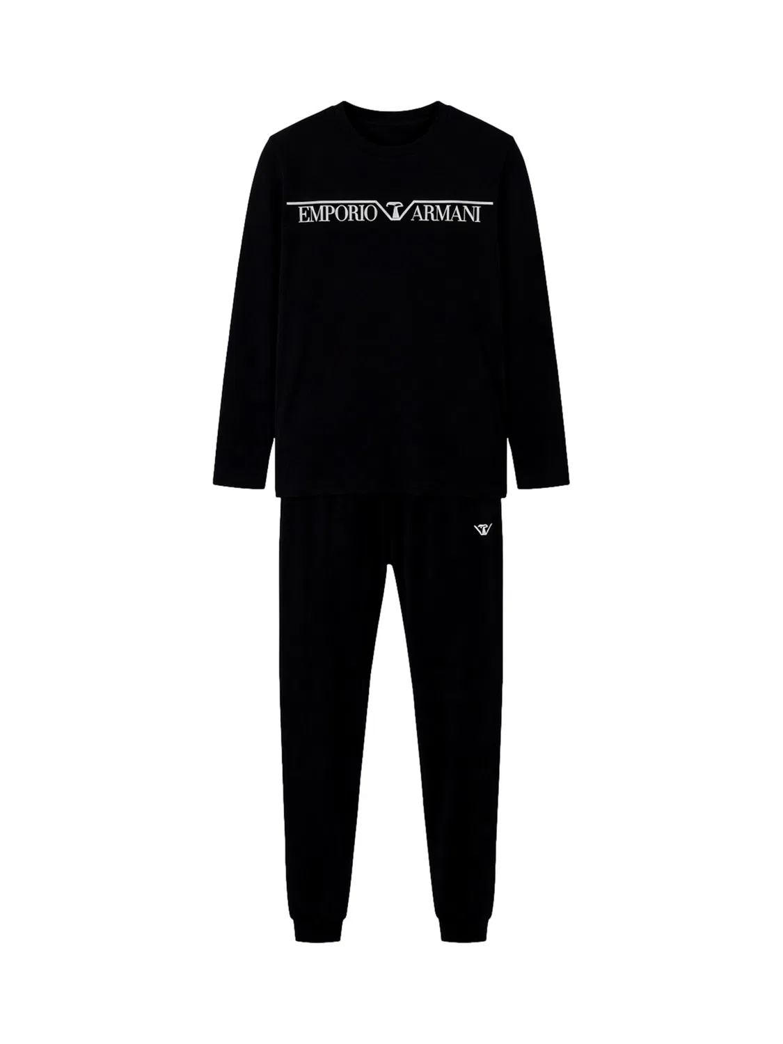 Длинная пижама Emporio Armani черного цвета