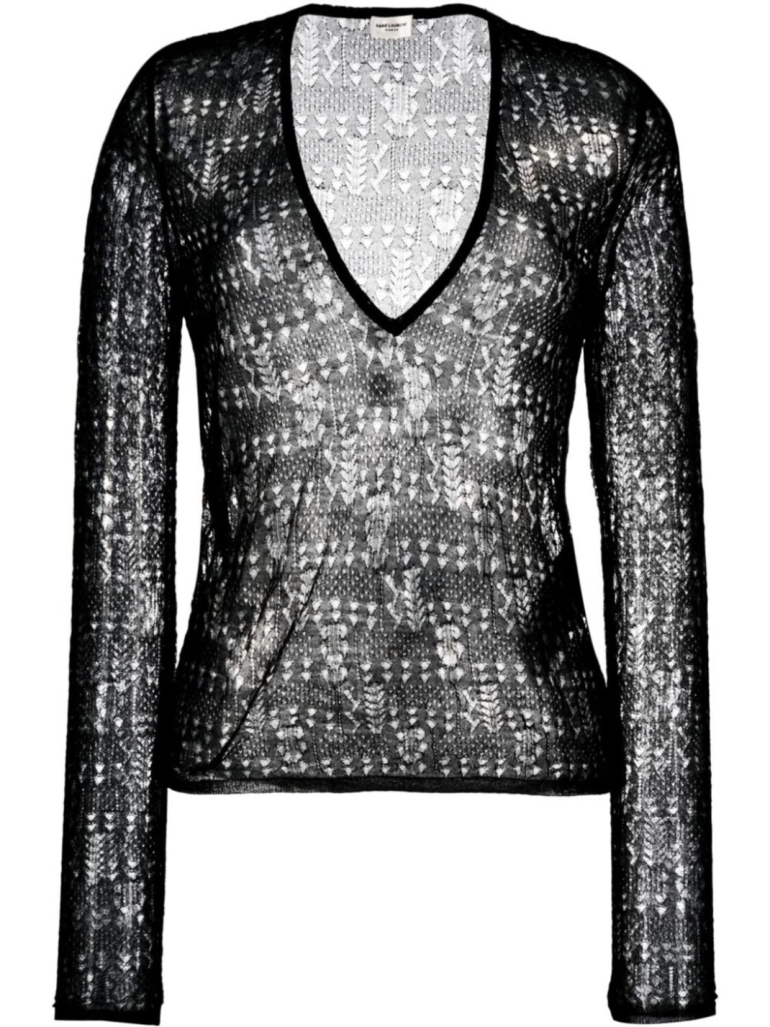 

Saint Laurent полупрозрачный топ рыхлой вязки, черный