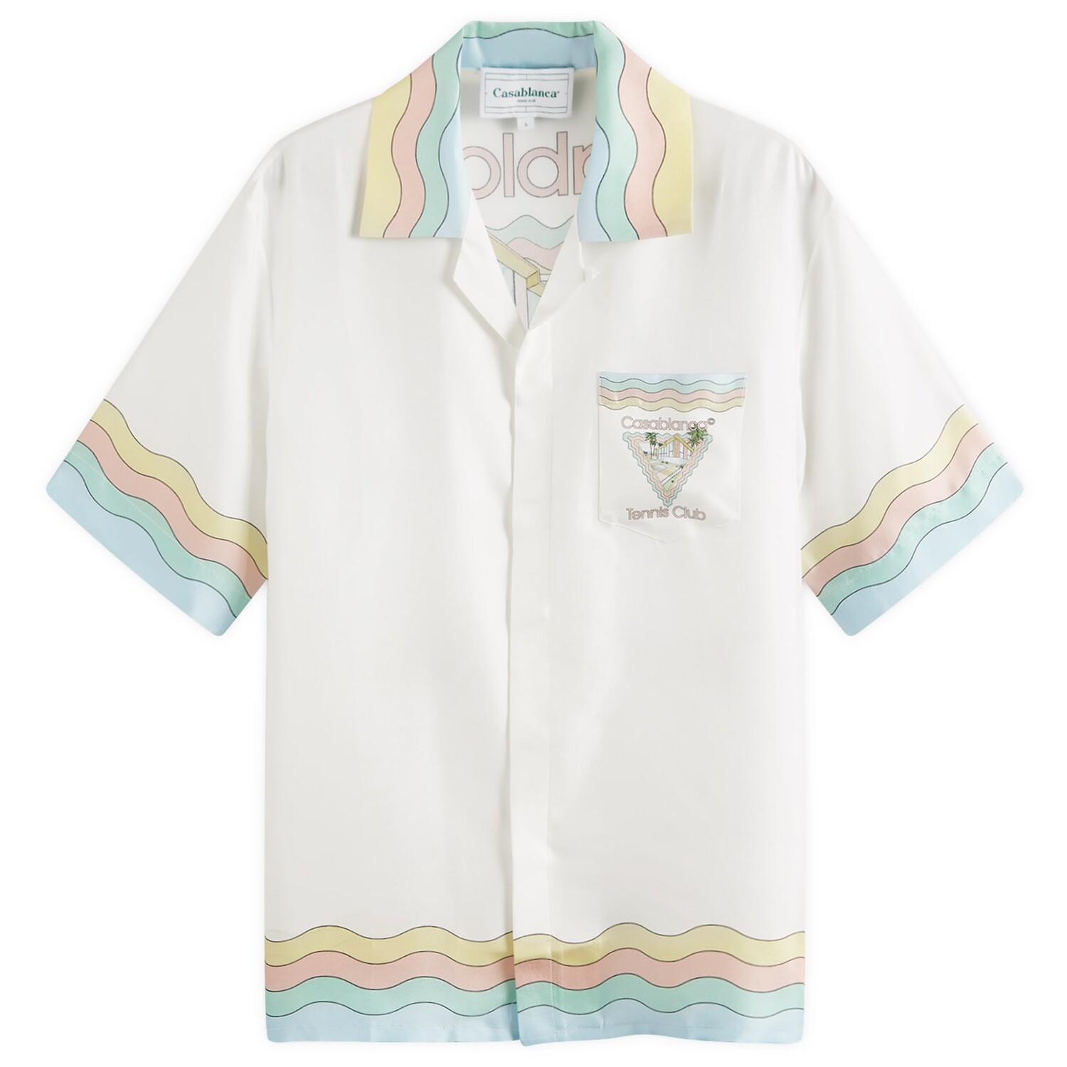 

Рубашка с коротким рукавом Casablanca Cuban Collar Short Sleeve Shirt, белый