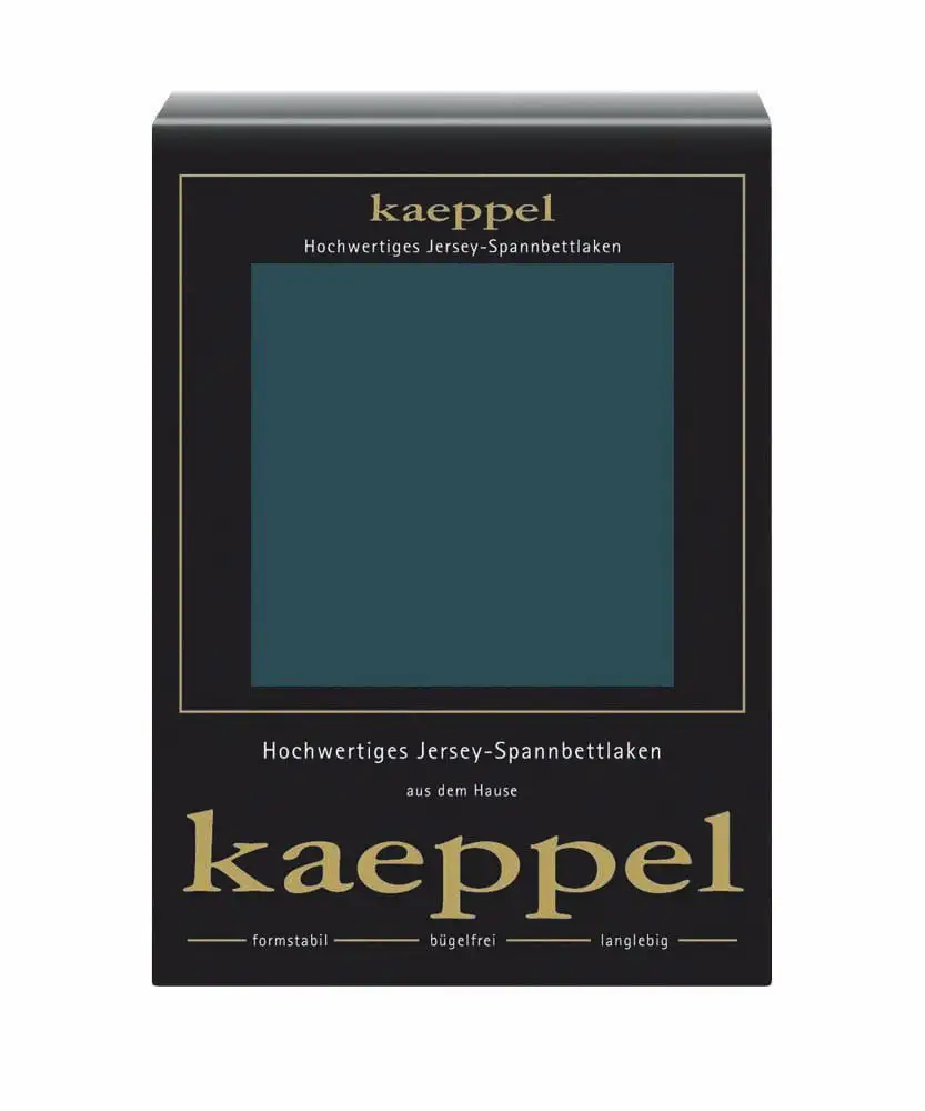 

Простыня Kaeppel Single Jersey Mako Elastane, изготовлена ​​из 97 % хлопка и 3 % эластана 180-200х200 см, 1 шт., цвет petrol
