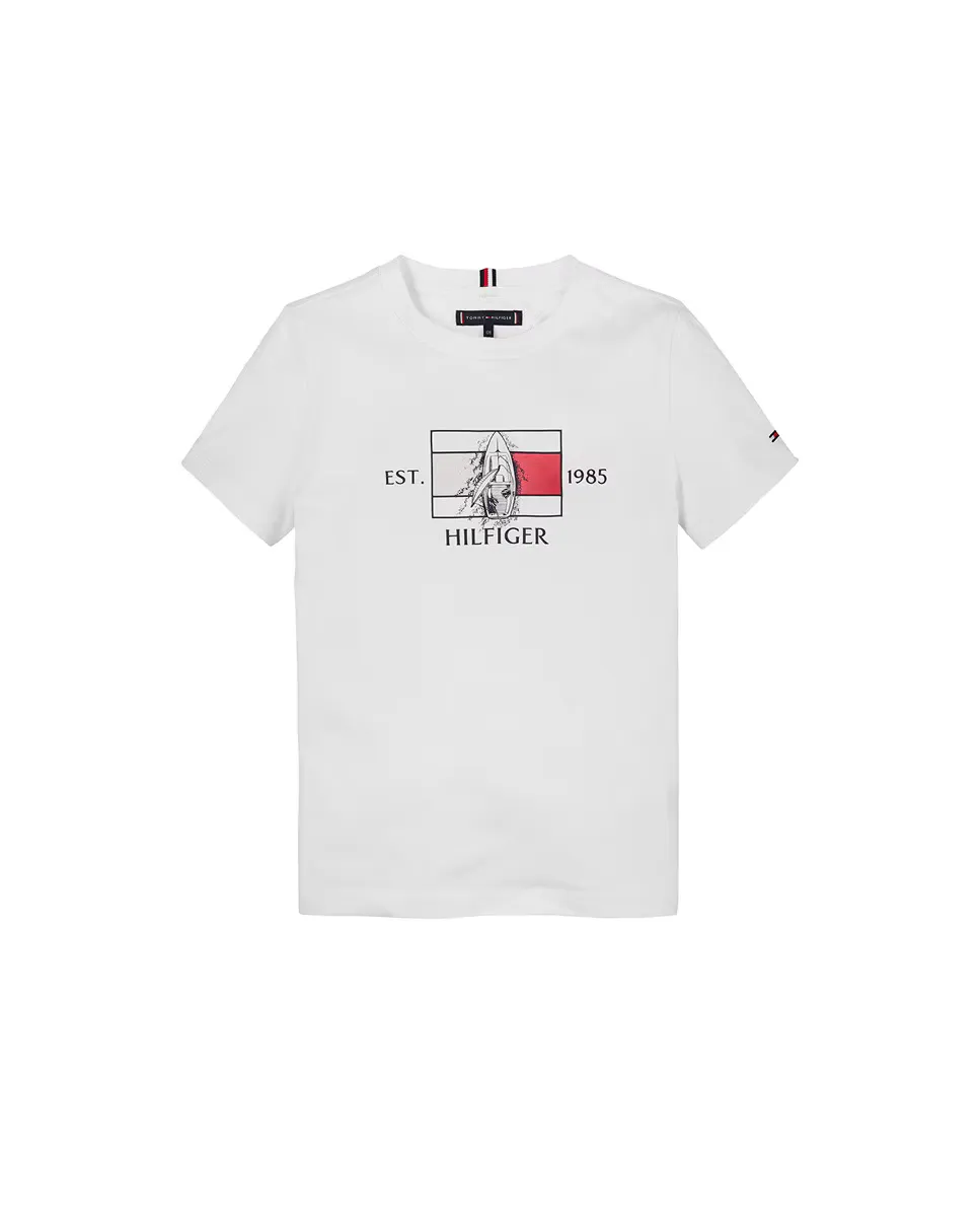 

Футболка с короткими рукавами и принтом на груди Tommy Hilfiger, белый
