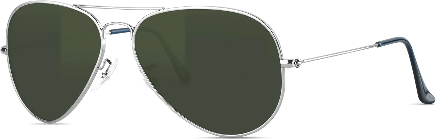 

Солнцезащитные очки-авиаторы Bnus для мужчин, поляризованные, титановая оправа, серые линзы Corning из натурального стекла B.N.U.S, Titanium/G-15 Polarized