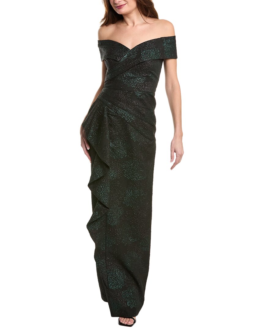 

Терри Джон от Рики Фриман Металлическое жаккардовое платье Teri Jon by Rickie Freeman, зеленый