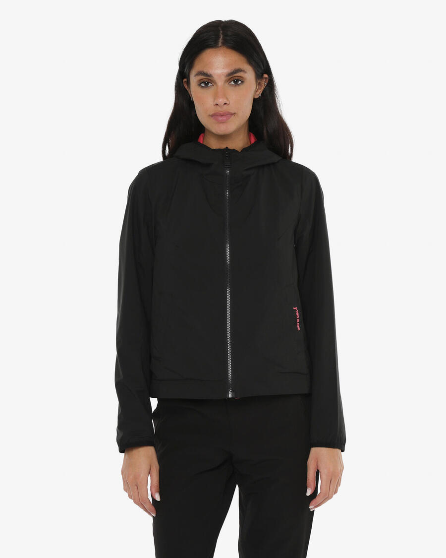 

JAKED Женская синтетическая фитнес-куртка черного и малинового цвета