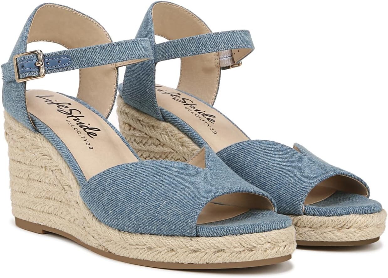 

Сандалии LifeStride Tess Wedge Espadrille Sandals, цвет Blue Denim