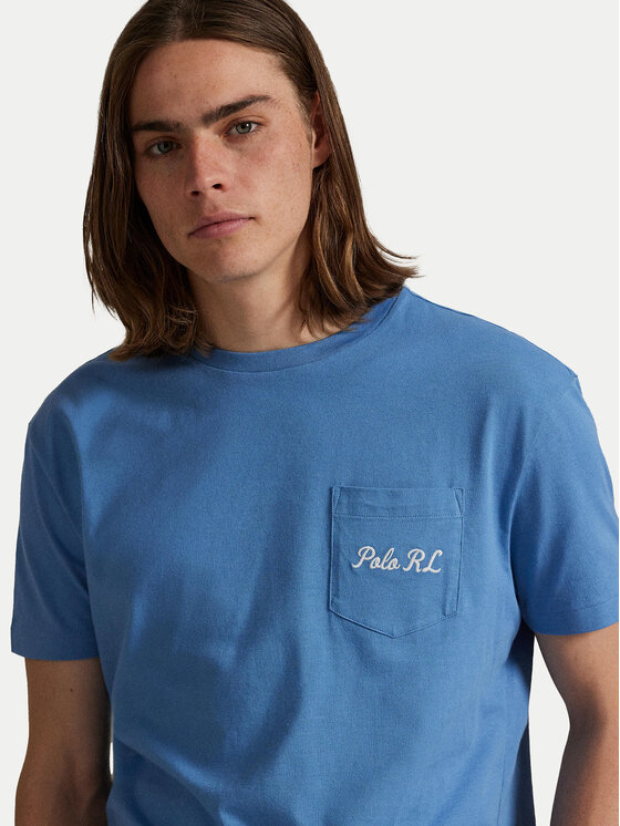 Футболка custom slim fit 710P00084001 Polo Ralph Lauren, синий — фото 4