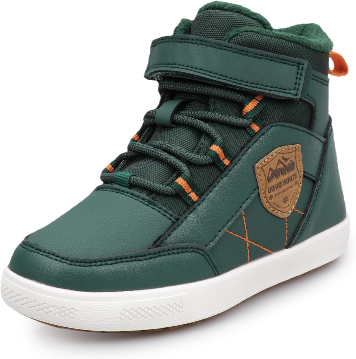 

Детские ботинки UOVO для мальчиков, водонепроницаемые, с нескользящей подошвой, средние по высоте, для скейтборда, спортивные (для малышей/старших детей), зеленый