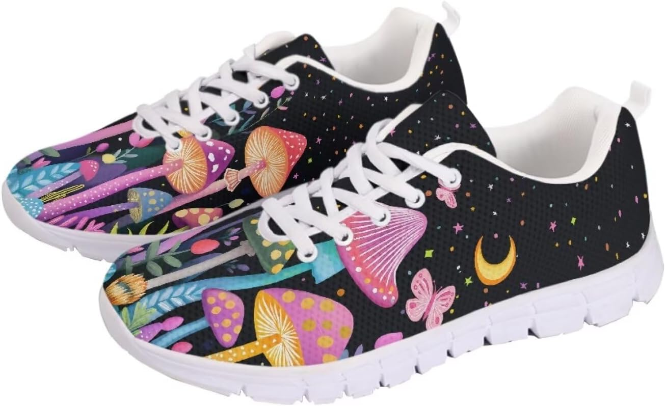 

Кроссовки с американским флагом для прогулок, кроссовки на 4 июля, повседневные беговые кроссовки для фитнеса на День независимости Getelinseng, Rainbow Mushroom