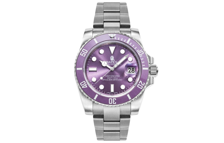 

Bape Type 1 Bapex часы серебристые/фиолетовые A BATHING APE