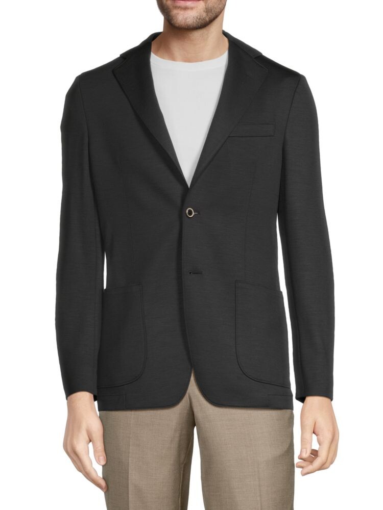 

Однотонное шерстяное спортивное пальто современного кроя Samuelsohn, серый