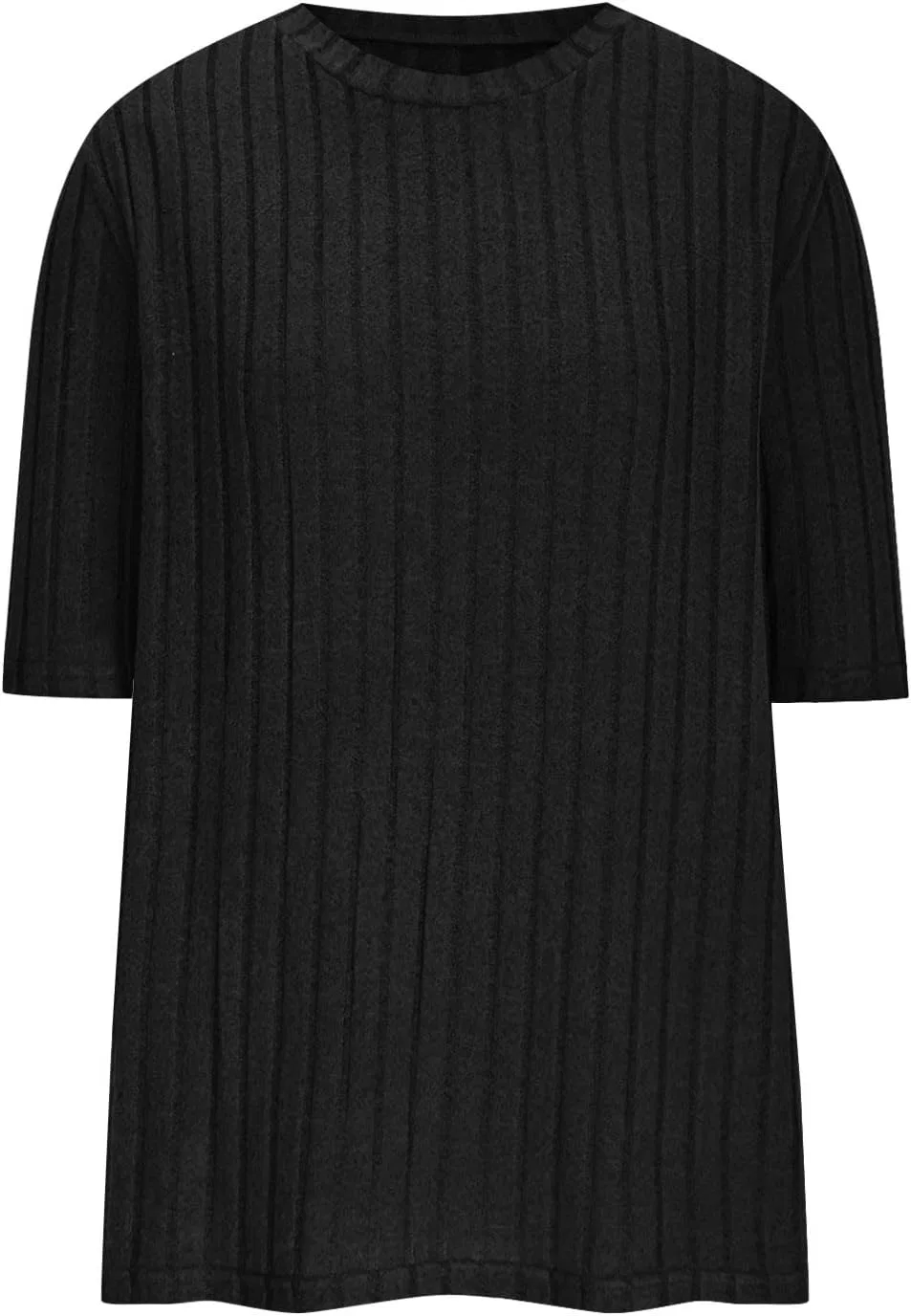 Женская футболка Ribbed Knit, Generic, Dark Gray — фото 2