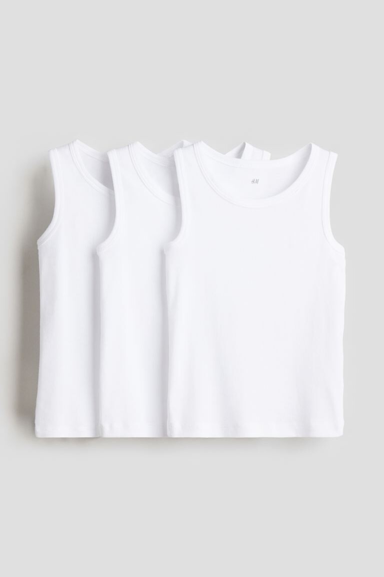 

3 пары хлопковых топов на бретелях H&M, белый