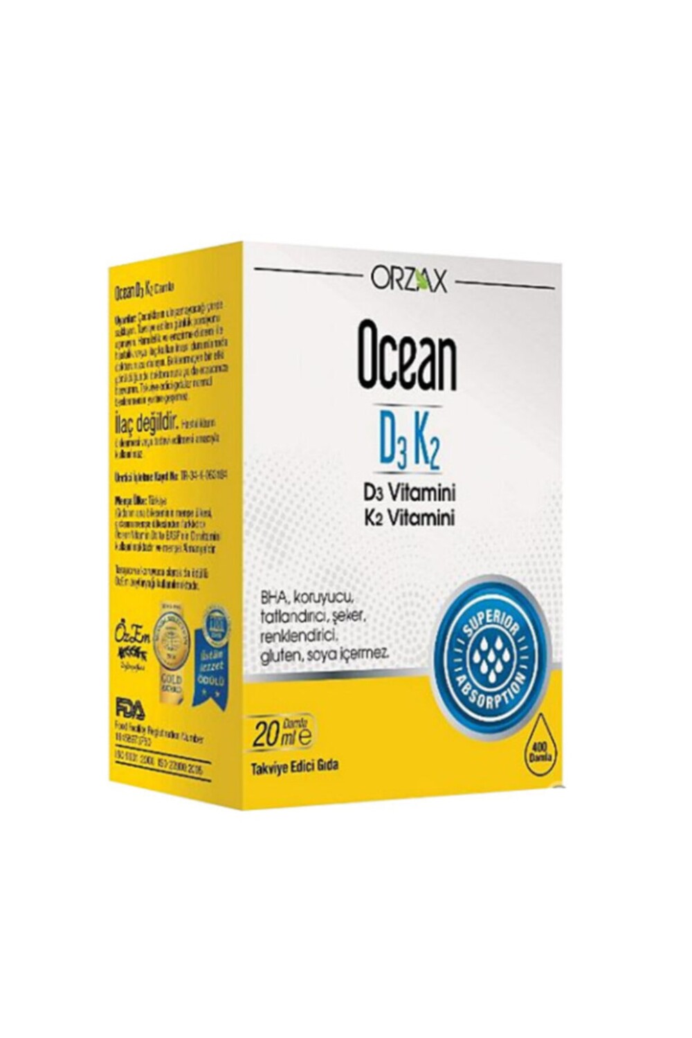 

Добавка Ocean с витаминами D3 и K2 в каплях 20 мл