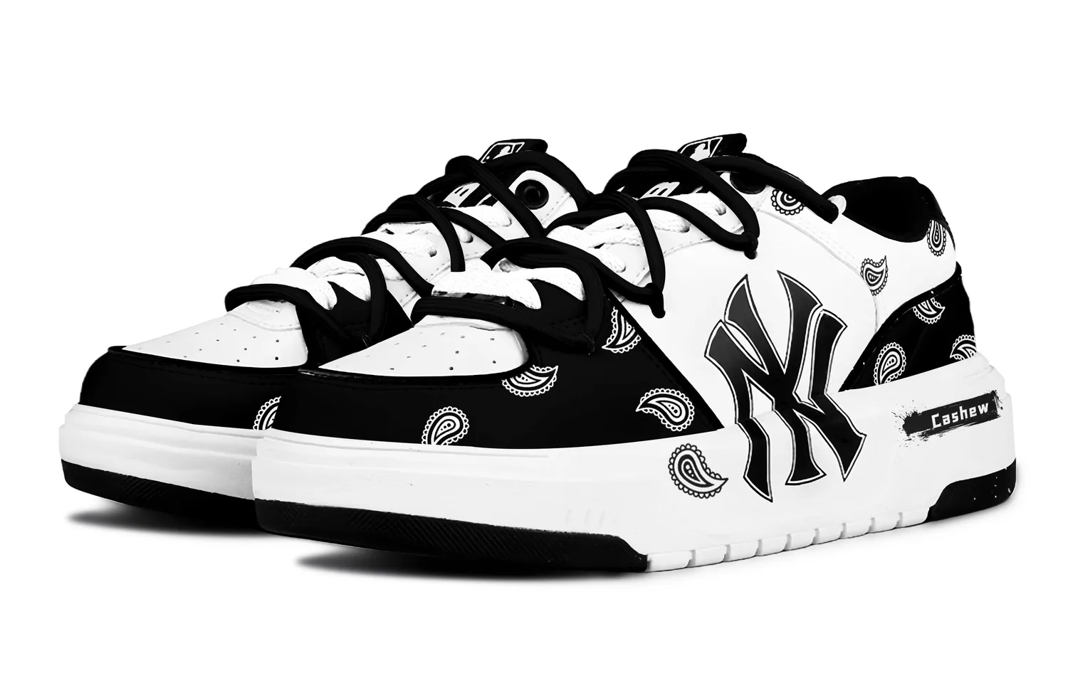MLB Chunky Liner Black White Cashews Prickle противоскользящие кроссовки low top Chunky Unisex White Black — фото 4