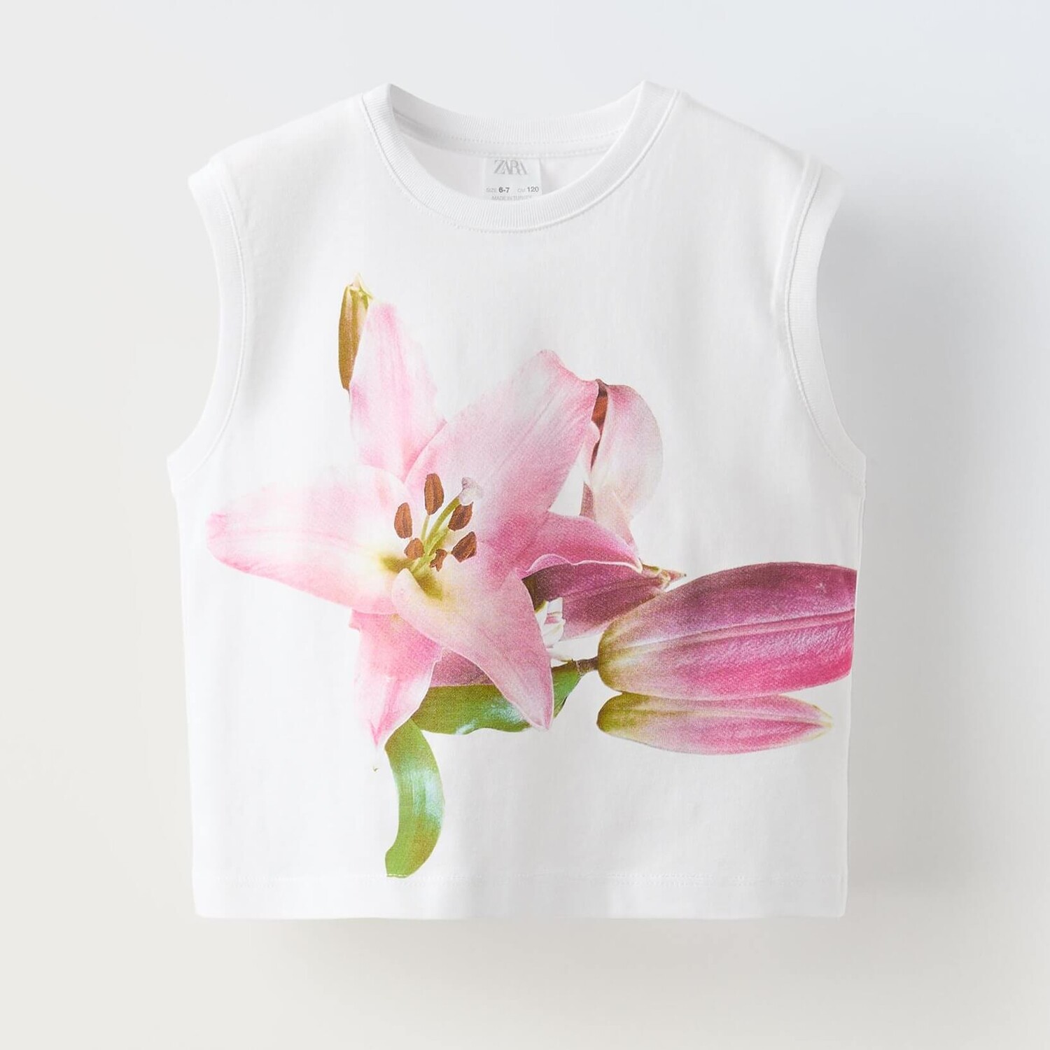 

Топ Zara Summer Camp Floral Print, белый