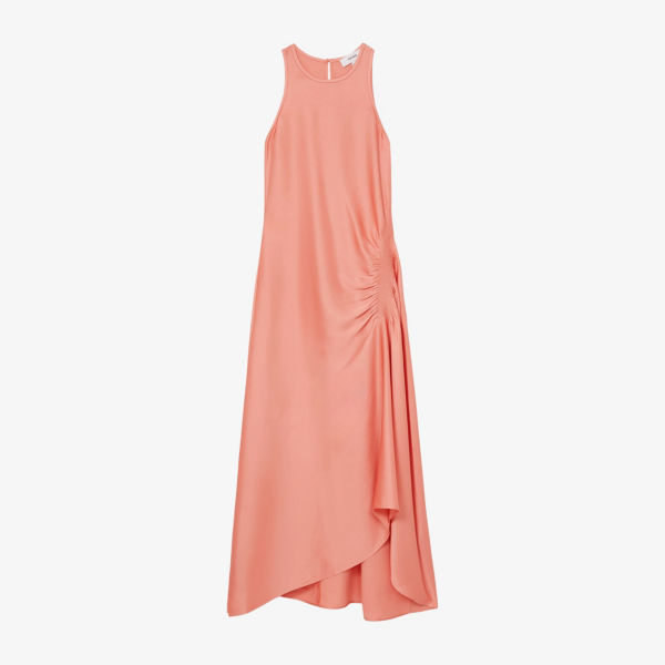 

Платье миди Reiss Anais из сатина без рукавов, коралловый