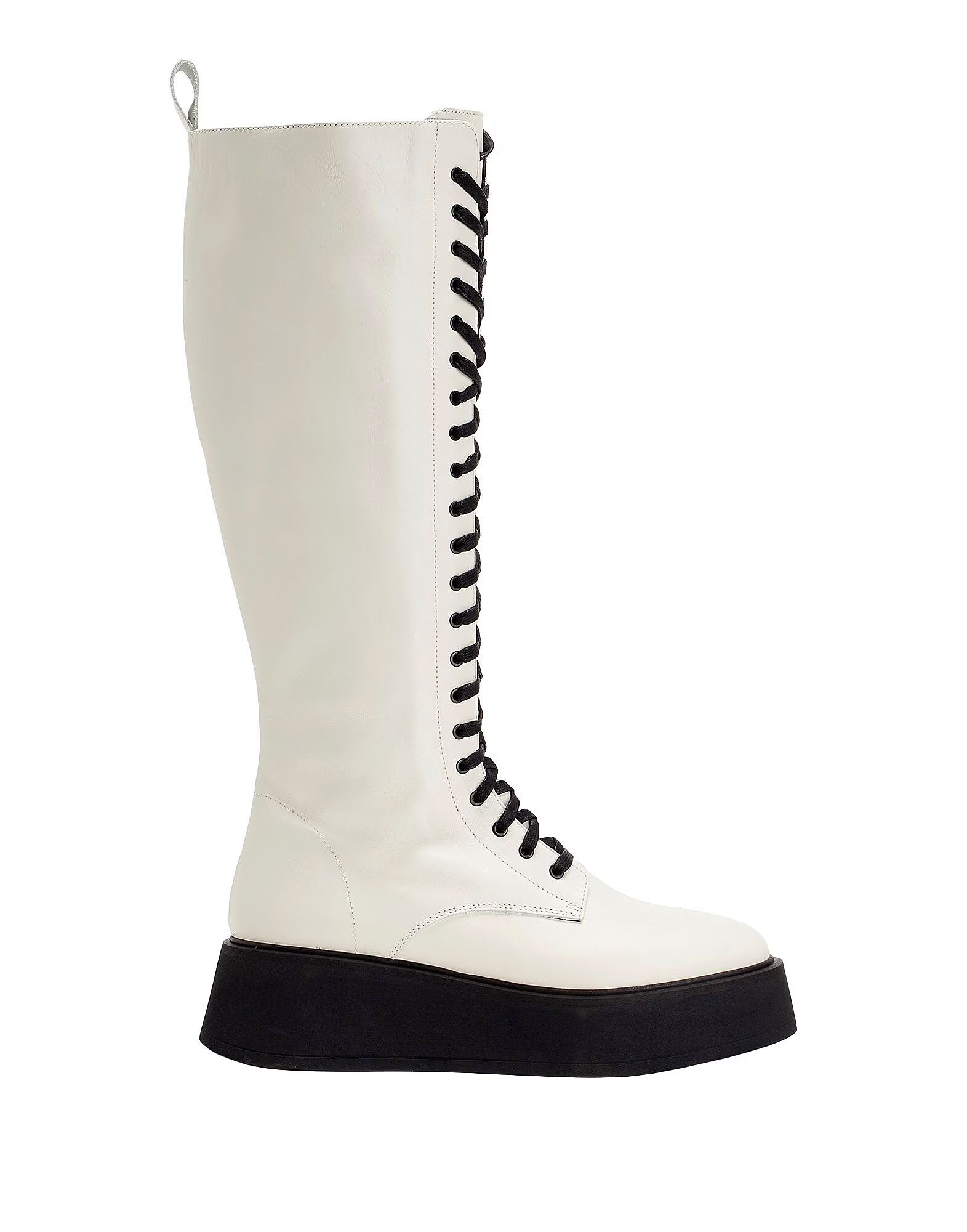 Ботинки Leather Platform Tall Lace-Up Boots 8 By Yoox, белый