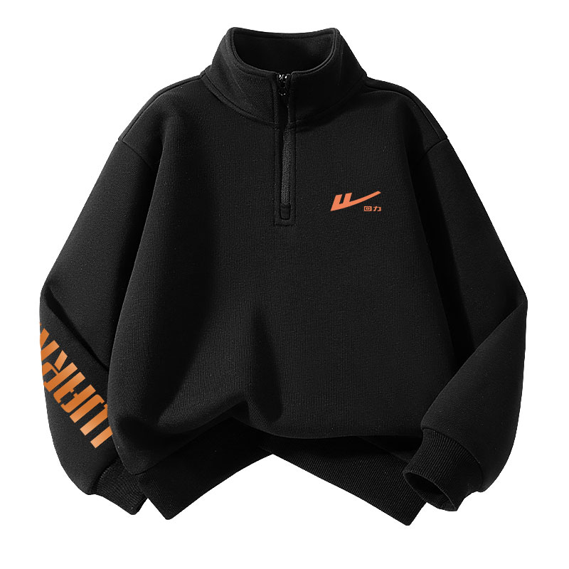 Детский свитшот с полуоткрытым воротником Moderate WARRIOR, [fleece-lined]серый/оранжевый красный label silicone k+h оранжевый label right sleeve k — фото 3