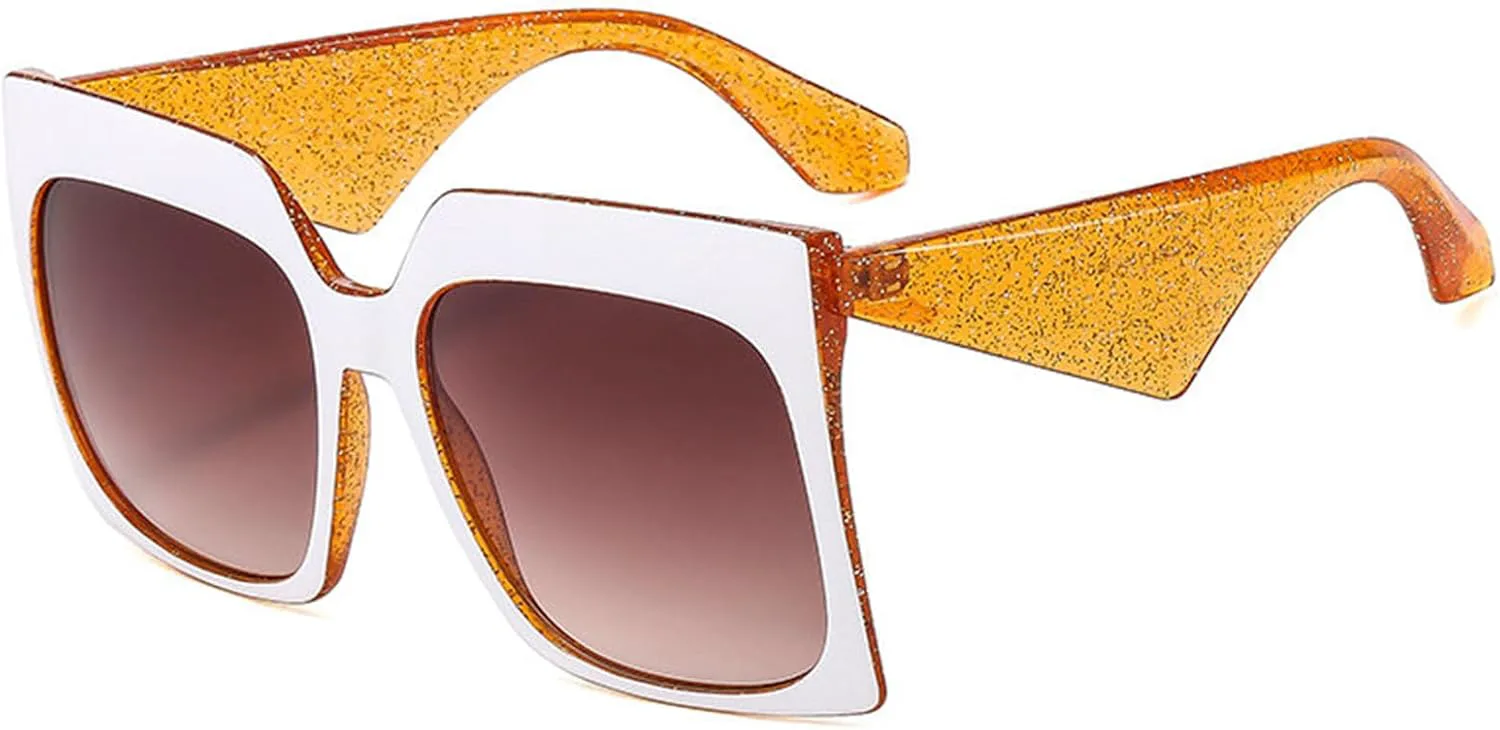 

Willochra Большие квадратные солнцезащитные очки для женщин, роскошные винтажные зеленые солнцезащитные очки-щитки с защитой от УФ-излучения UV400 для женщин, C5