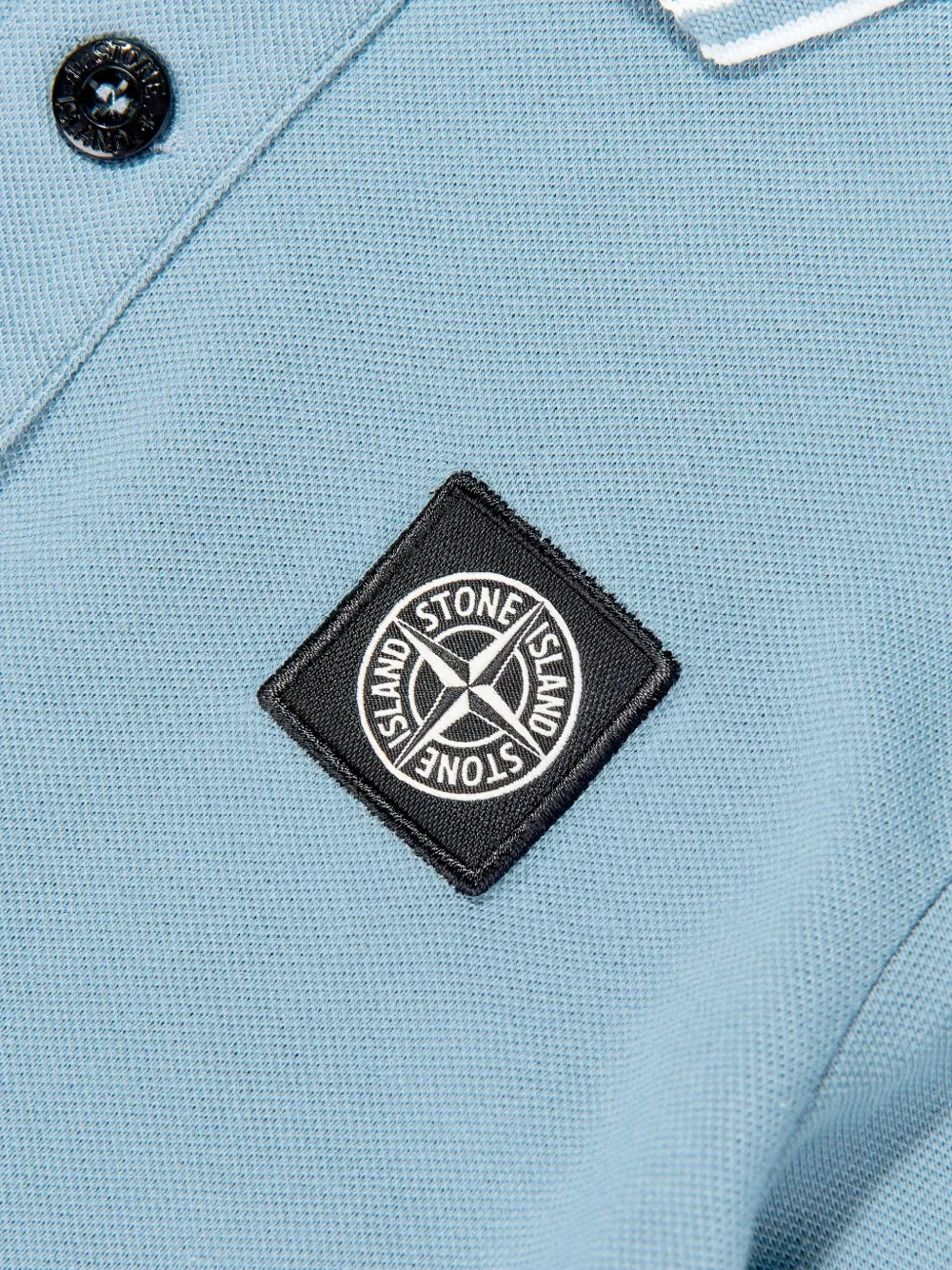 Поло с нашивкой с логотипом Stone Island Junior, синий — фото 3