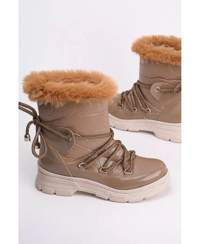 Сапоги Rosie с меховой подкладкой (женские) Prologue Shoes, загар/бежевый — фото 4