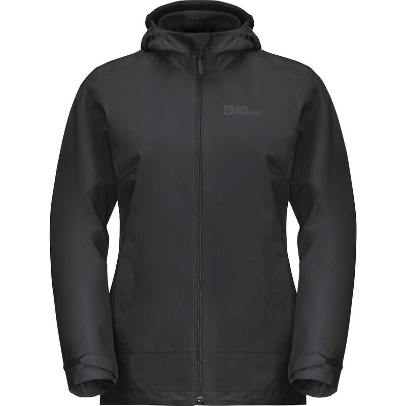 

Женский походный дождевик Jack Wolfskin, черный/серый