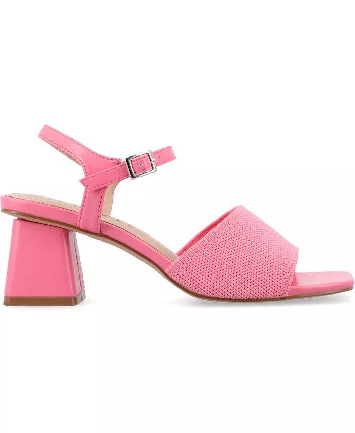 Женские босоножки Evylinn Knit Block Heel Dress Sandals Journee Collection, розовый — фото 2