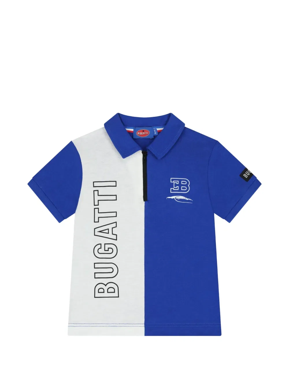 Поло с короткими рукавами и молнией до середины груди Bugatti Kids, синий